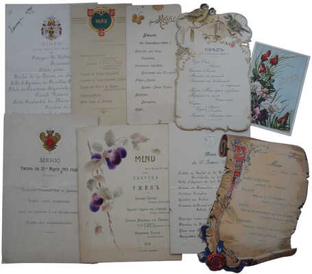 Подборка из 9 старинных меню: